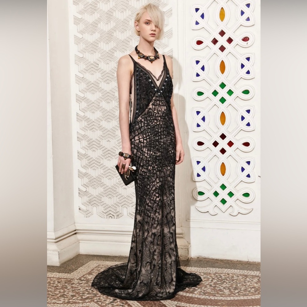 Roberto Cavalli black lace evening gown!  Brand new!!